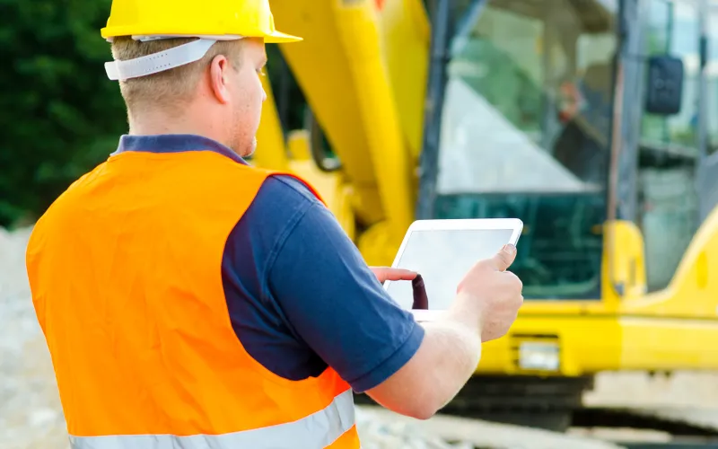 Construction worker on job site