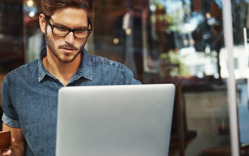 Man working on his laptop