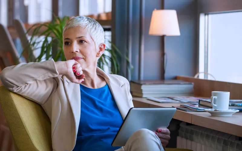 Business owner working on her computer