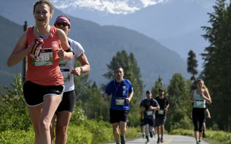 Whistler half marathon runners