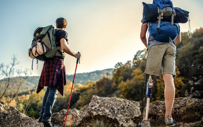 Two men on a hike.