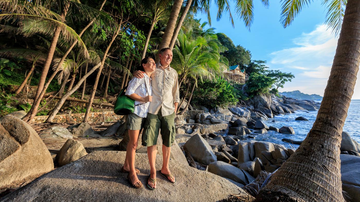 Couple on holiday in the tropics