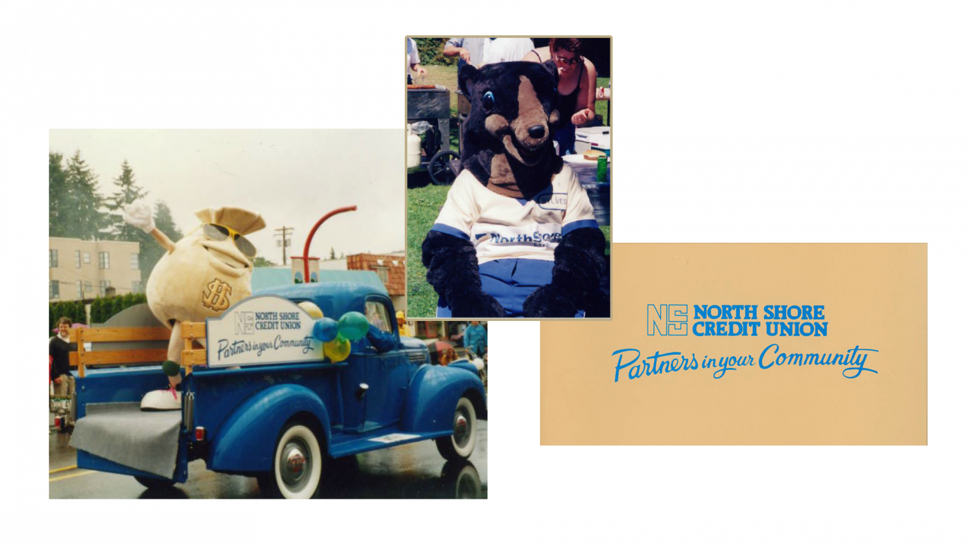 North Shore Credit Union mascots in 1990