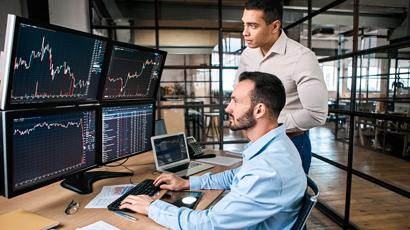 Stock traders in office