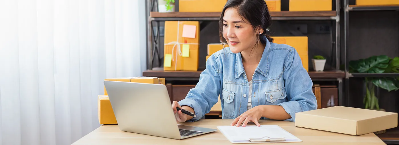 Woman working at desk