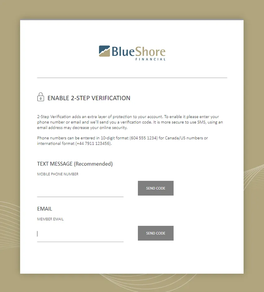 2 step verification code send