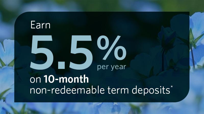 5.5% 10-month FLEXterm deposit*