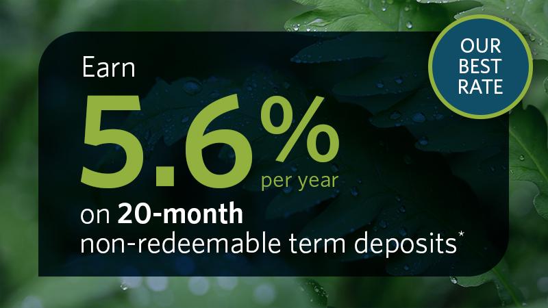 5.6% 20-month FLEXterm deposit*