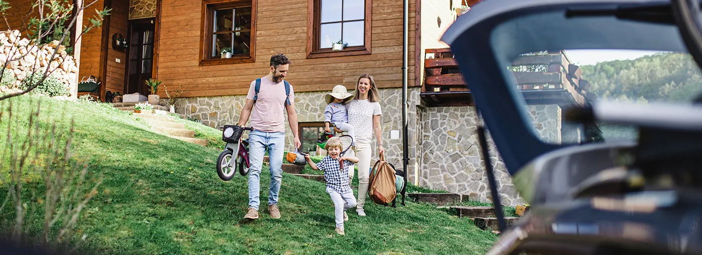 A family going on vacation