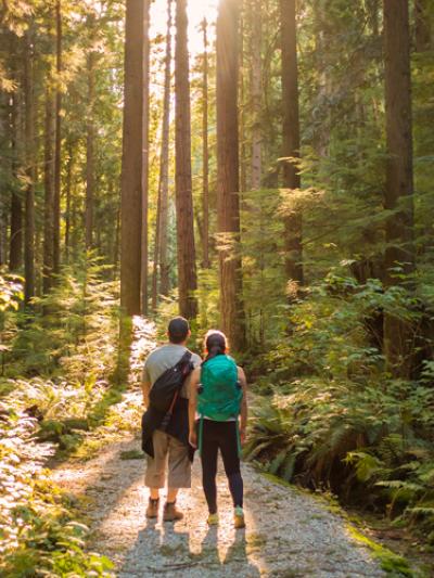 Couple in west coast forest 