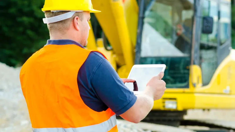 Heavy equipment contractor on job site