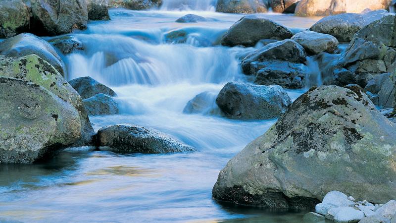 River with rocks and fast flowing water